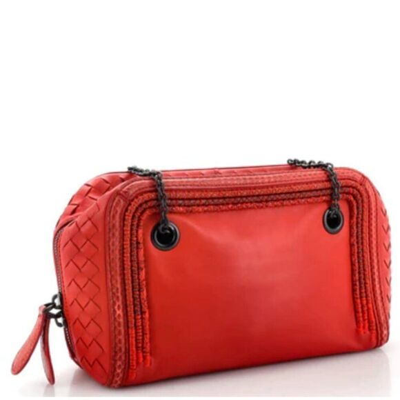 RARE - Bottega Veneta Python and Red leather Cross body bag - Picture 1 of 14